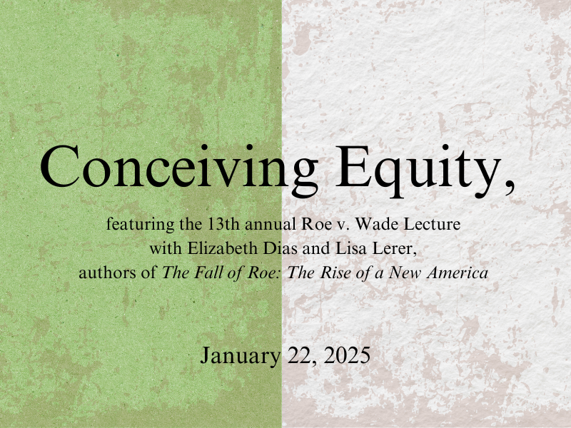 A field of green and white paper with the words "Conceiving Equity" written across it in black