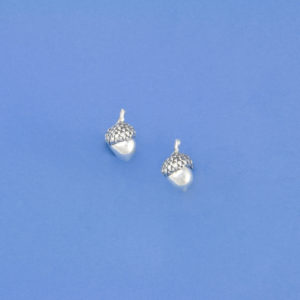 Image of silver stud earrings that look like acorns