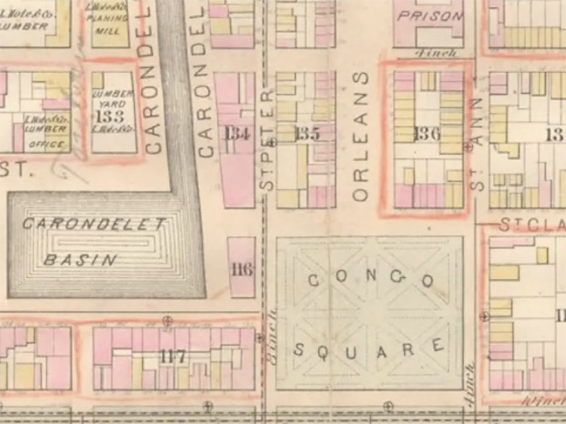1885 map of the area back of town bears the name “Congo Square”