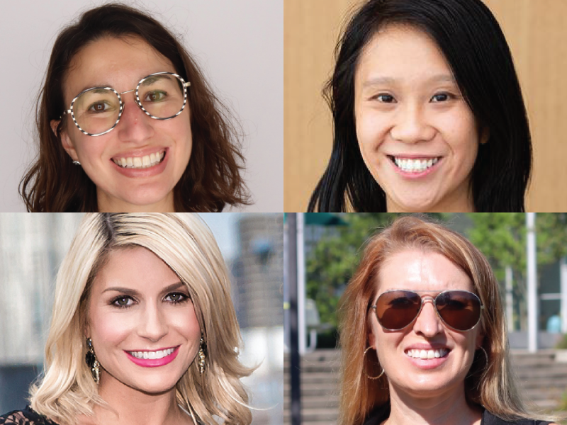 Four headshots of Newcomb Alumnae