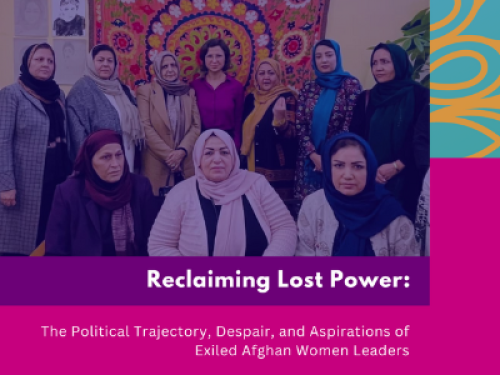 group photo of Afghan Women leaders pose for the camera