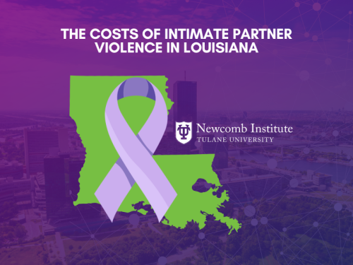 State of Louisiana in green with a purple ribbon on top