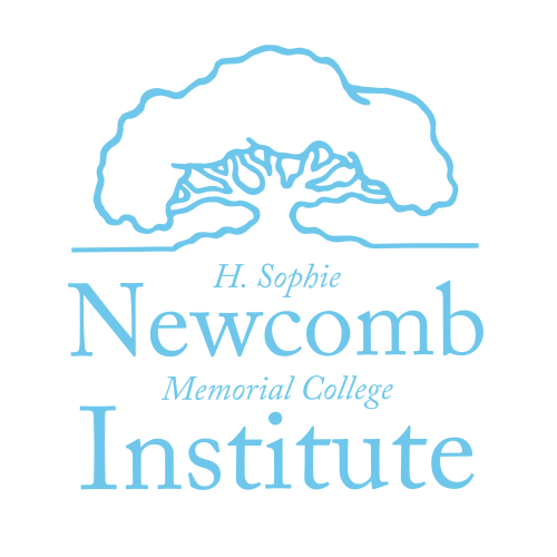 Light blue logo on field of white, outline of a live oak above the following words "H. Sophie Newcomb Memorial College Institute"