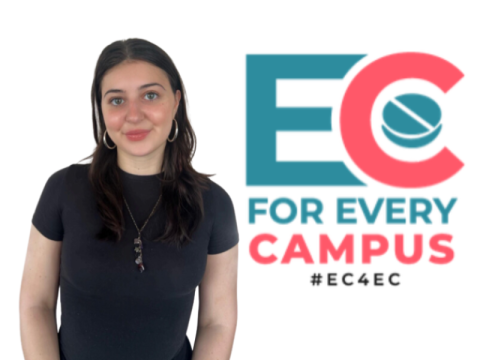 EC for every campus logo and Frances Kalpakis headshot