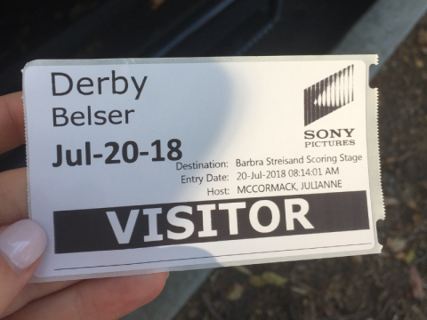 visitor sticker with Derby Belser name