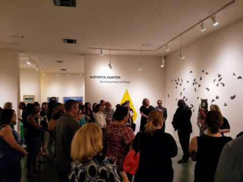 A crowded room of supporters coming to hear Dr. Willie Parker