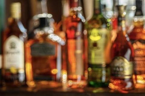 bottles of alcohol on shelf