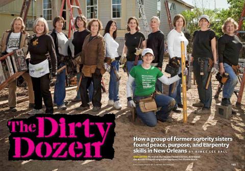 A photo of the Dirty Dozen posing at a work site