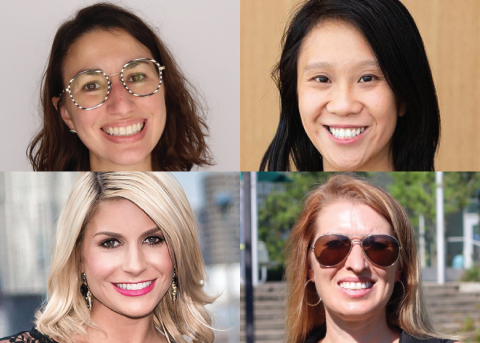 Four headshots of Newcomb Alumnae