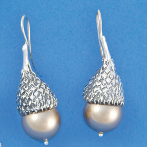 pearl acorn earring