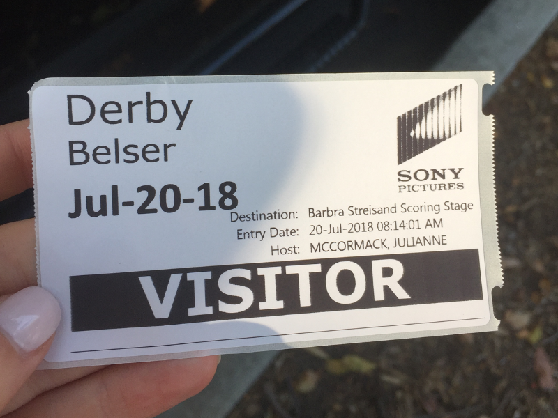 visitor sticker with Derby Belser name