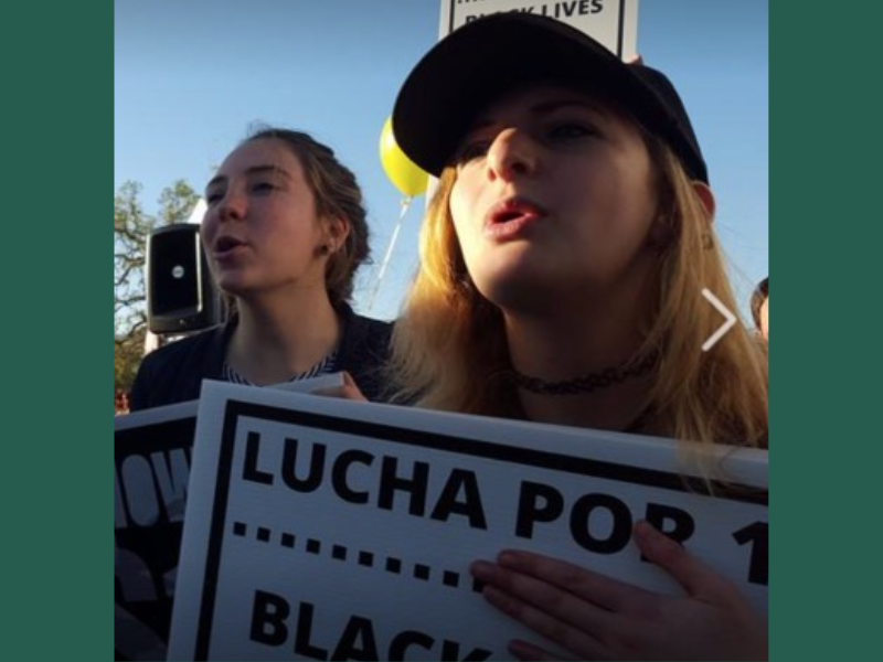 Hannah at protest