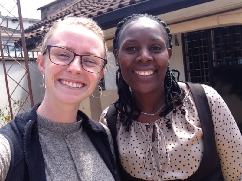 student with kenyan woman