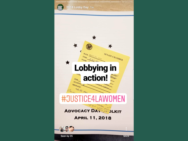 2018 Lobby Day Instagram story