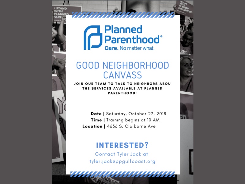 Planned Parenthood Gulf Coast event annoucement