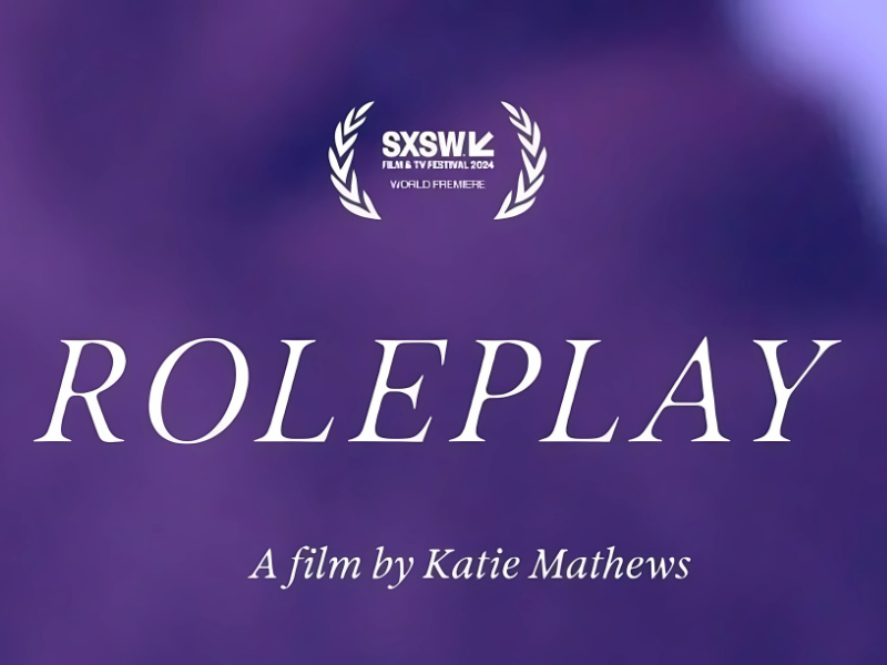 Words "RolePLay" in white on a field of shades of purple 